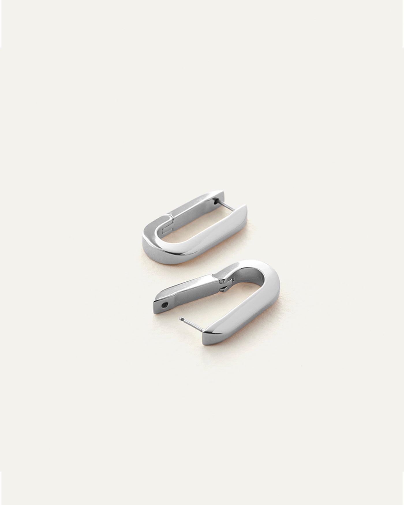 Jenny Bird Canada U-Link Hinged Silver Waterproof Hoop Earrings For Women