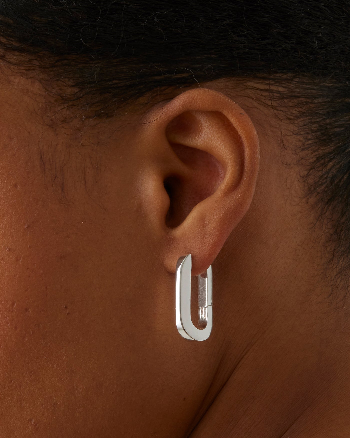 Jenny Bird Canada U-Link Hinged Silver Waterproof Hoop Earrings For Women