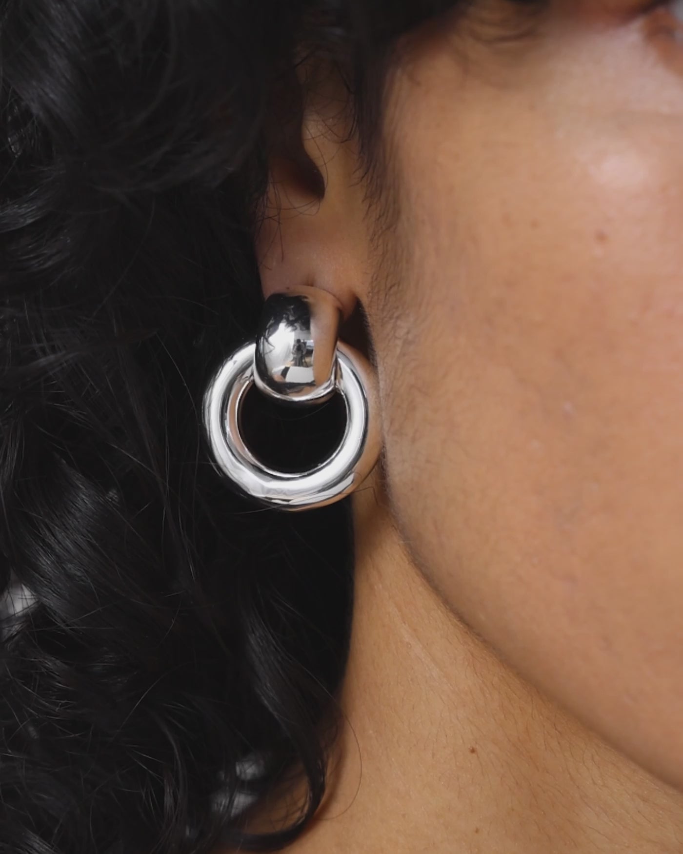 Jenny Bird Canada Silver Mega Faye Knocker Earrings With Anti-Droop Backing for Women