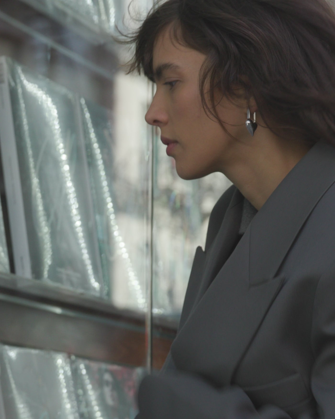 Jenny Bird Canada Silver Drop Hinged Padlock Heart Earrings for Women