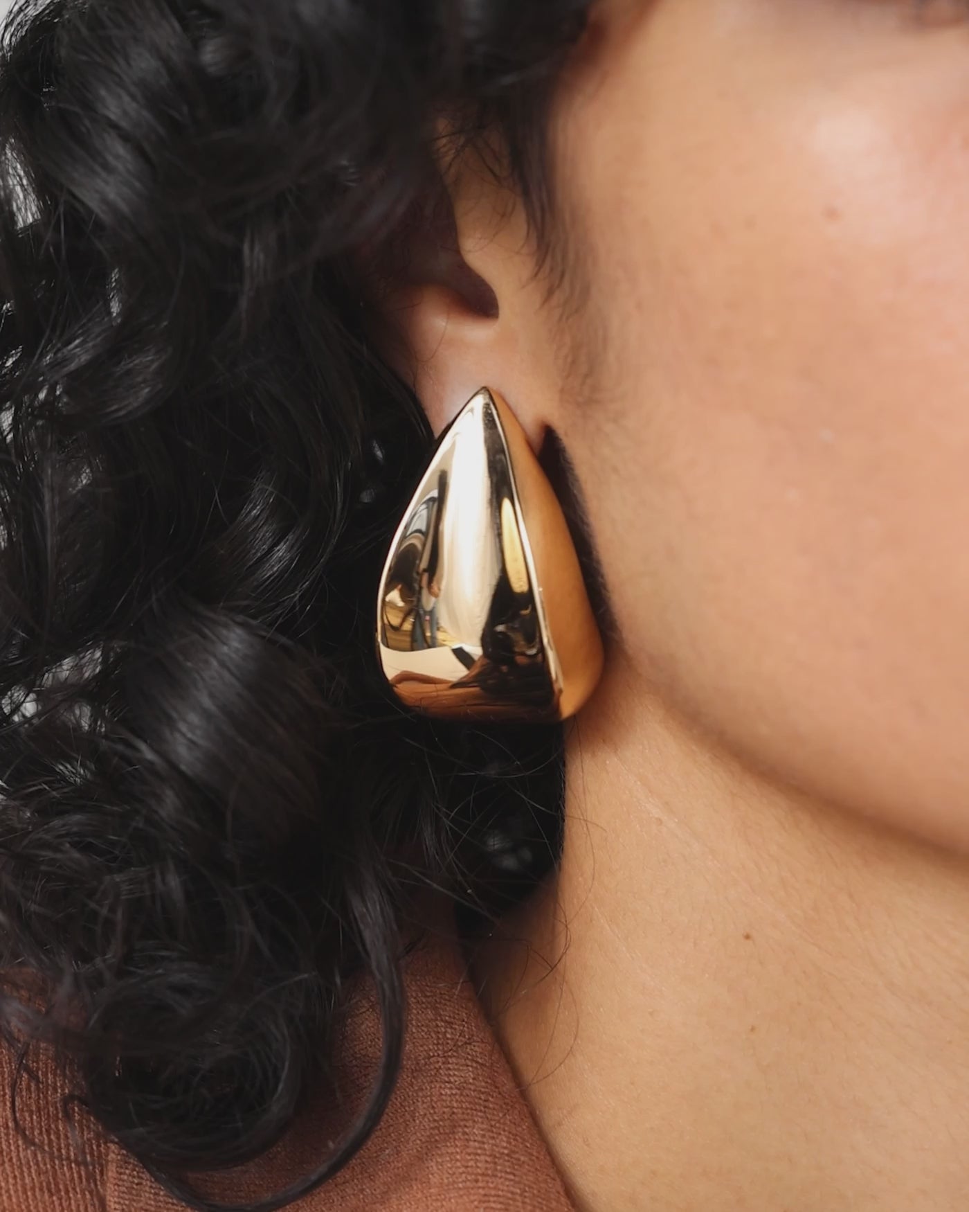 Jenny Bird Canada Gold Margaux Puff Large Lightweight Statement Earrings for Women