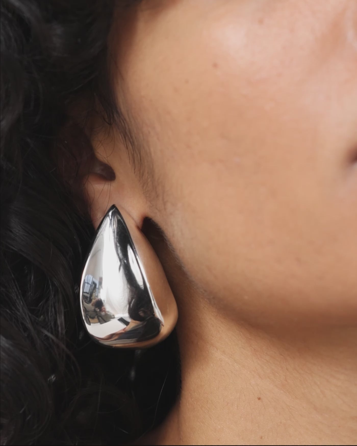 Jenny Bird Canada Silver Margaux Puff Large Lightweight Statement Earrings for Women