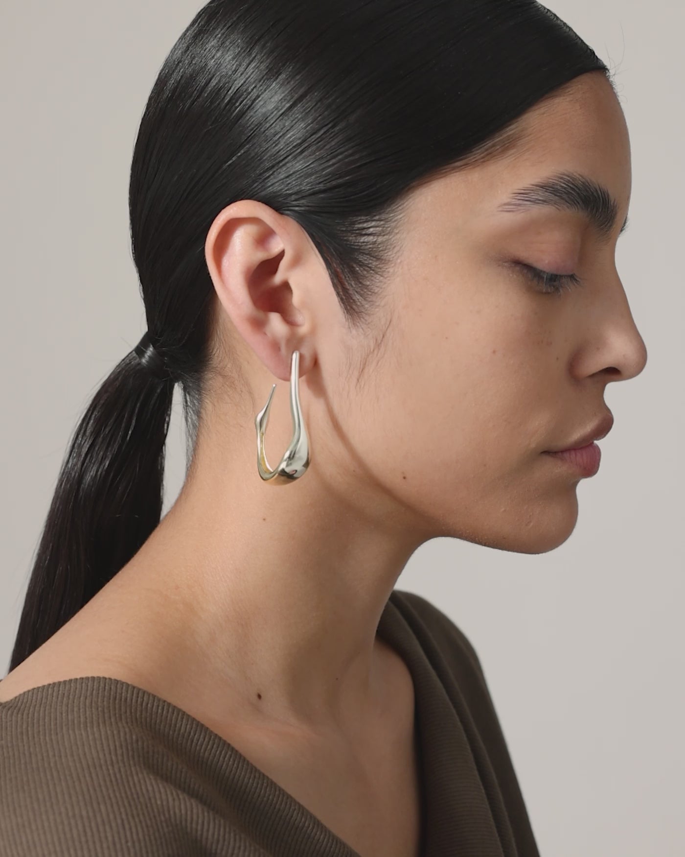 Jenny Bird Canda Silver Colette Hoops Large Size Hoop Earrings for Women