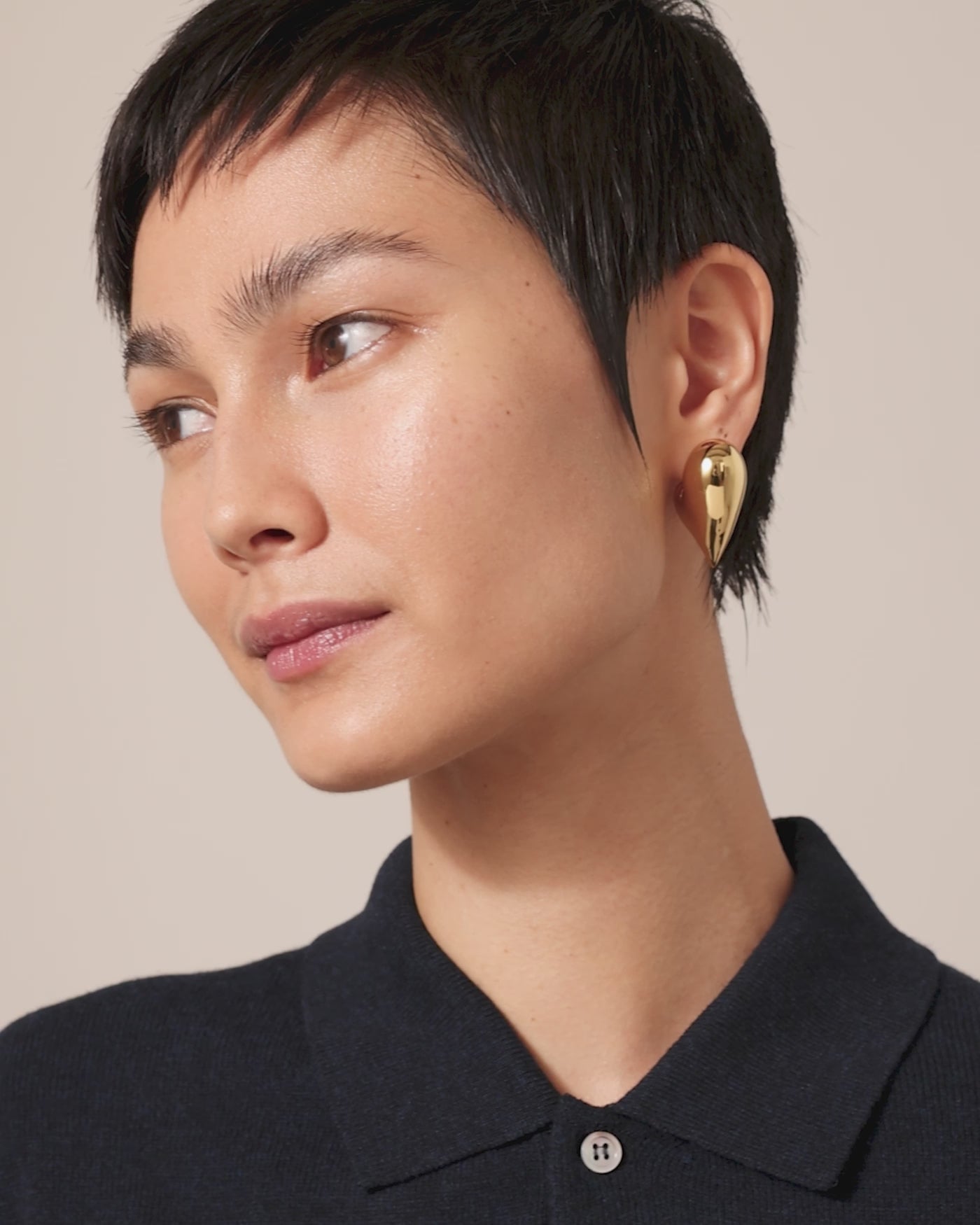 Jenny Bird Canada Large Puffy Art Heart Gold Earrings for Women