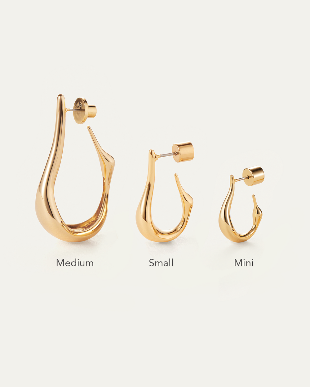 Colette Hoop Earrings | Medium Gold Unique Hoops | JENNY BIRD Canada