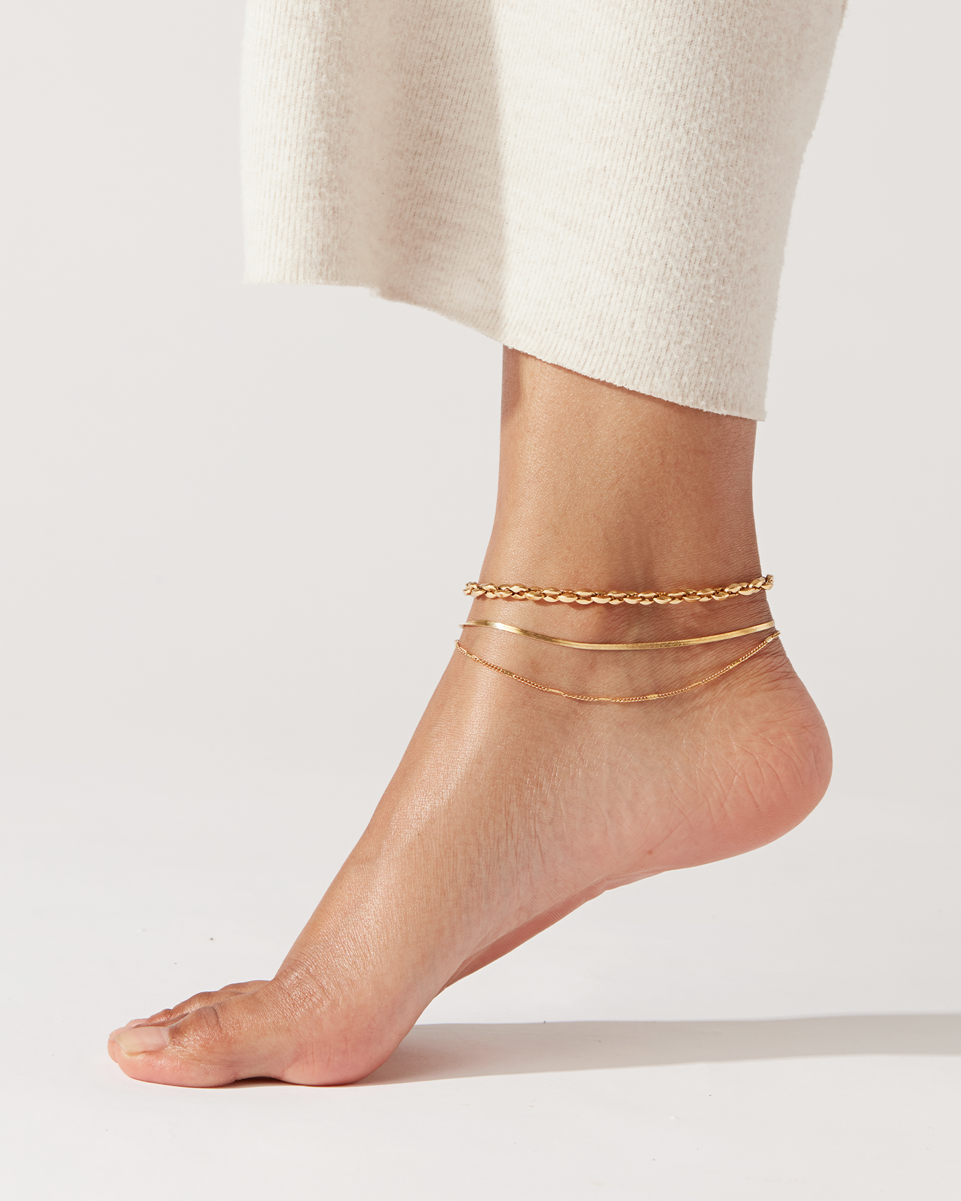 JENNY BIRD Canada Gold Dhani and Surfside Waterproof Anklet Stack