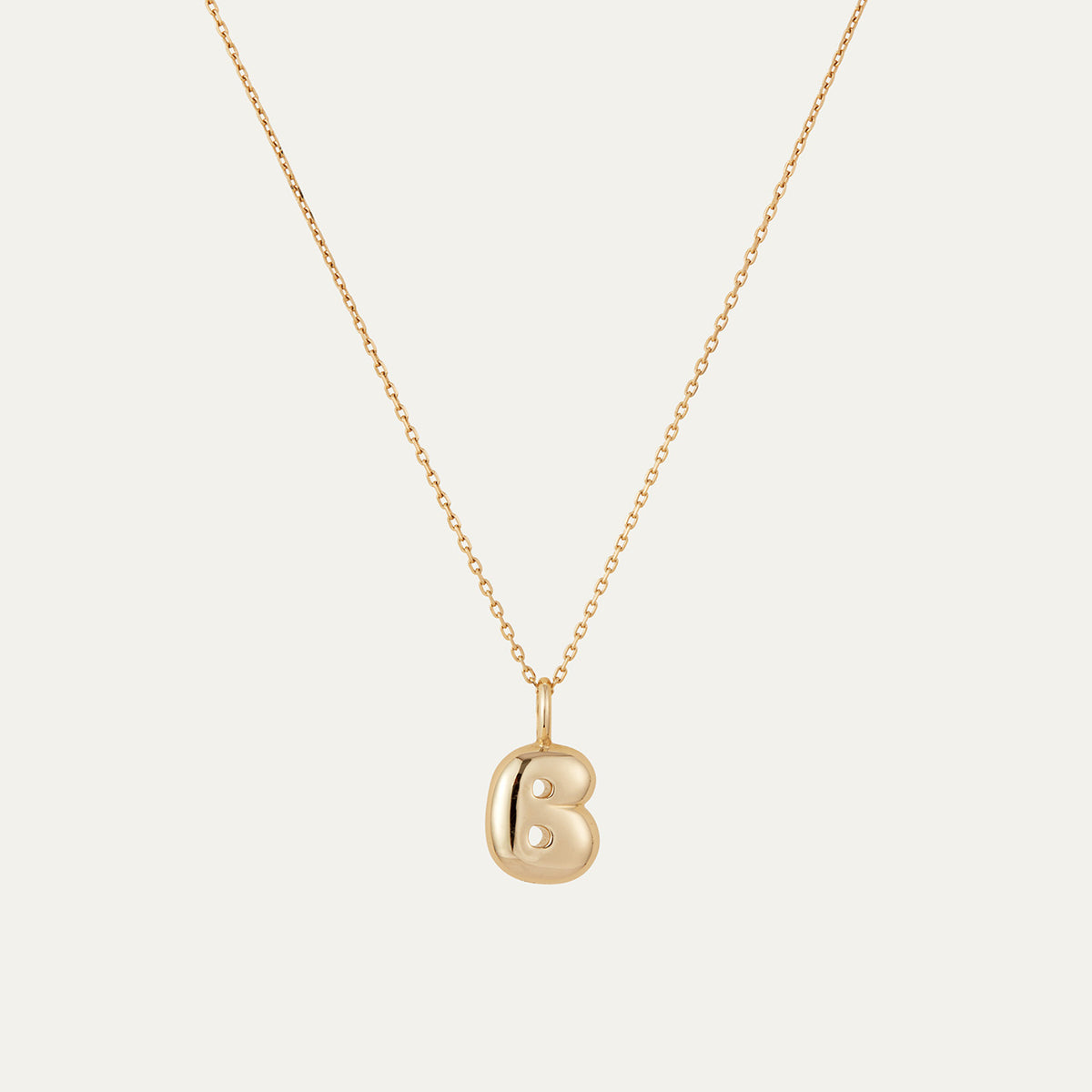 Bubble Letter Necklace Gold B Necklace Charm Pavé Bubble Initial Necklace – GLITZ N PIECES