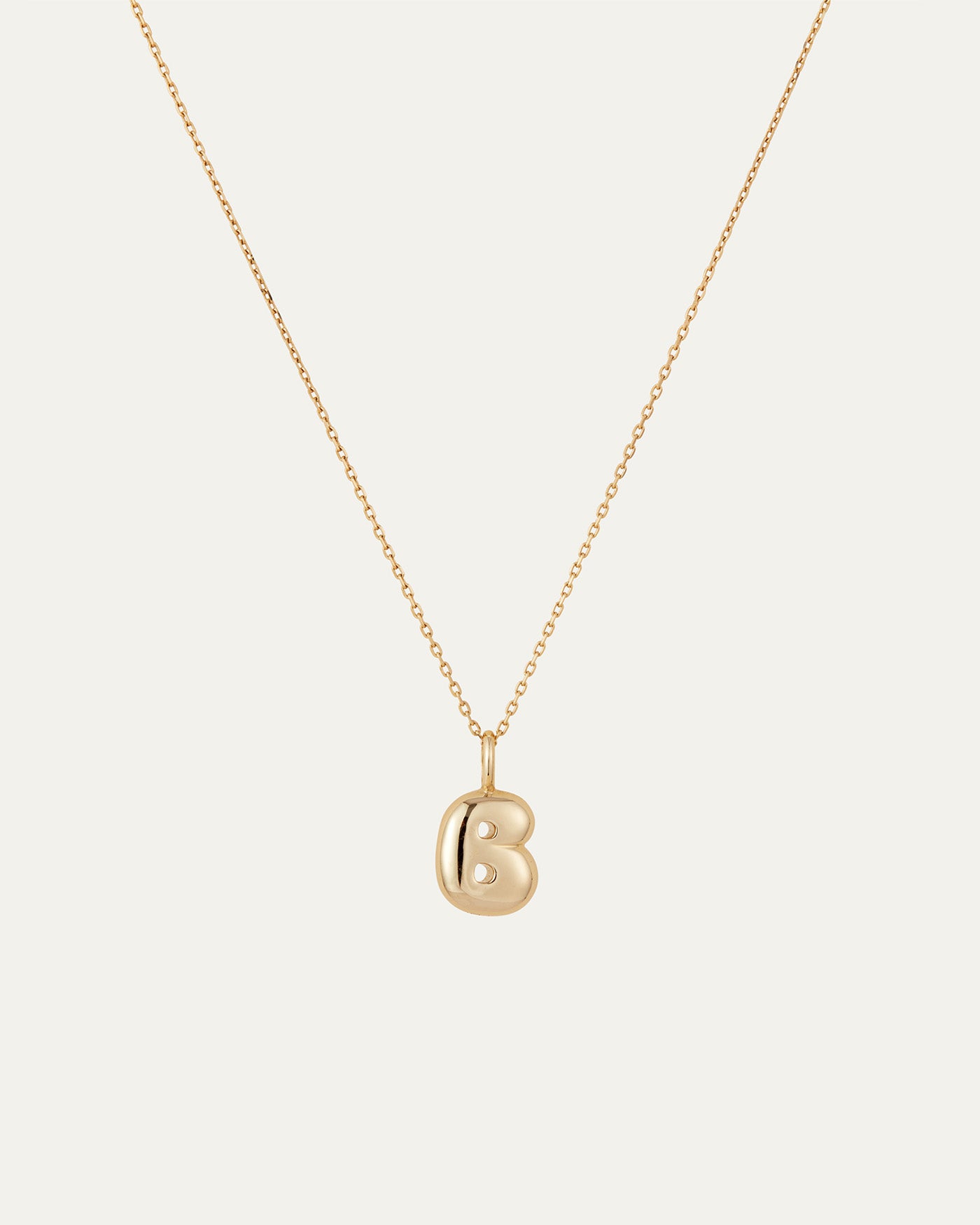 14K Gold Bubble Letter Necklace - B