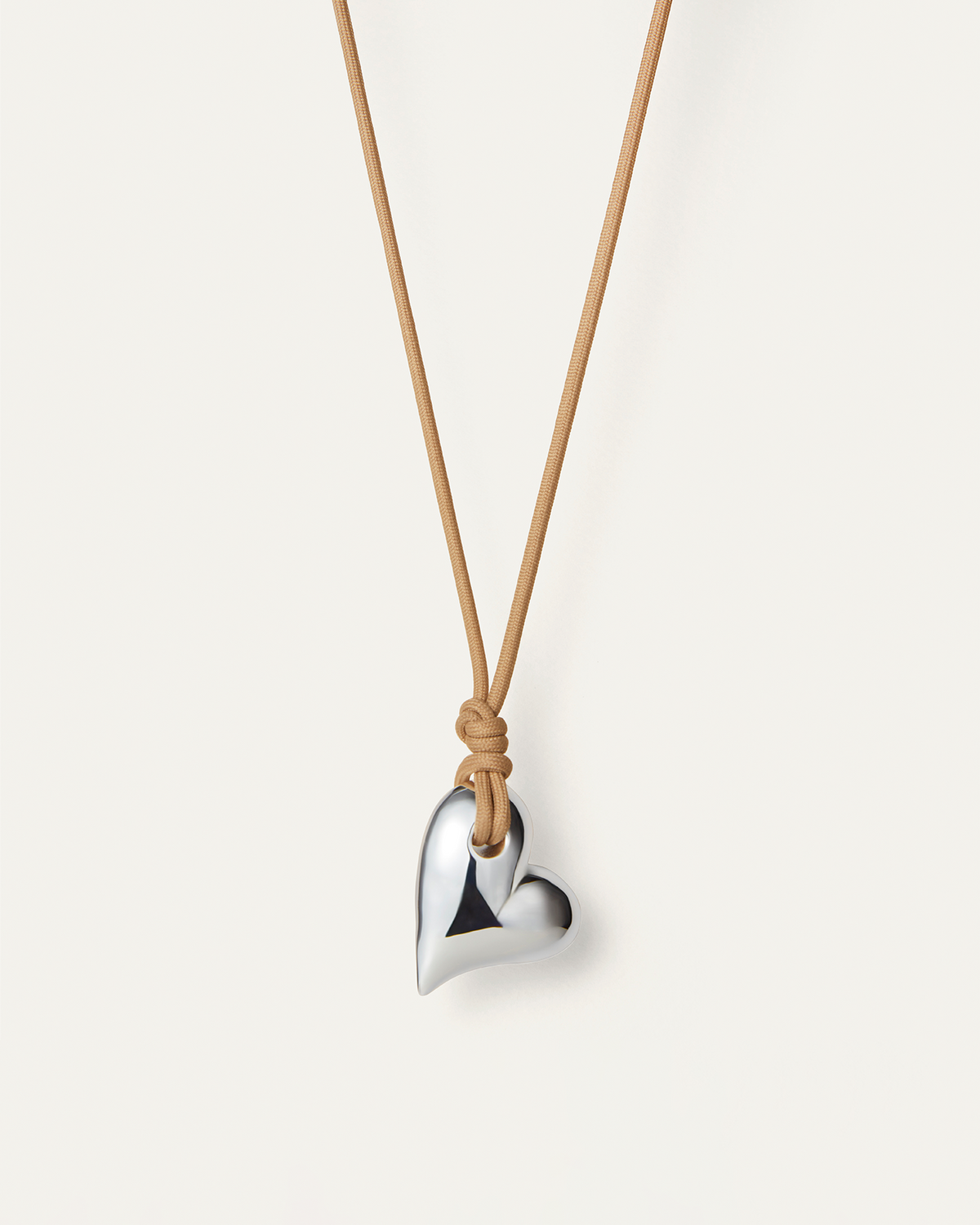 Art Heart On A String Necklace - Silver | JENNY BIRD Canada