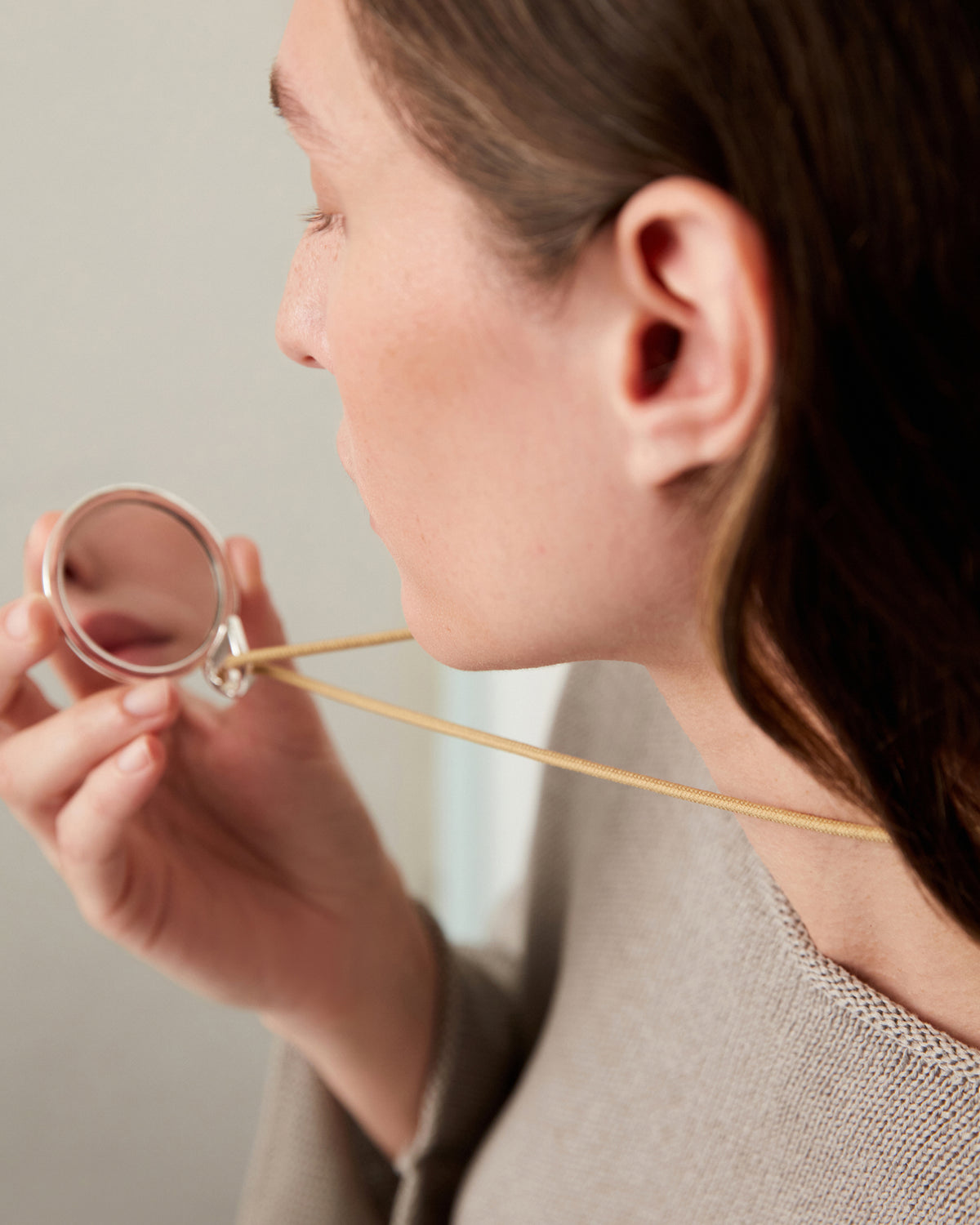 Nico Mirror Pendant Rope Necklace