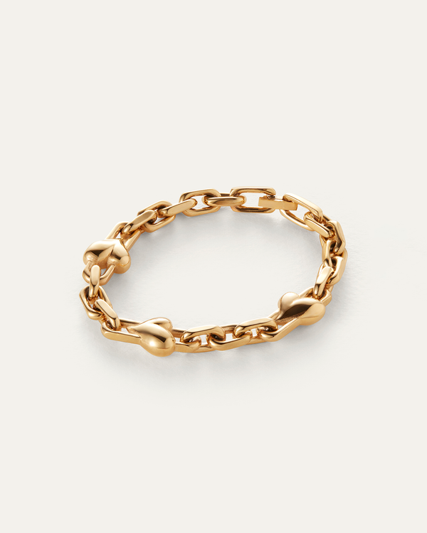 【JENNY BIRD】アート ハート チェーン ブレスレット ゴールド Art Heart Chain Bracelet | Gold Heart Bracelet | JENNY BIRD