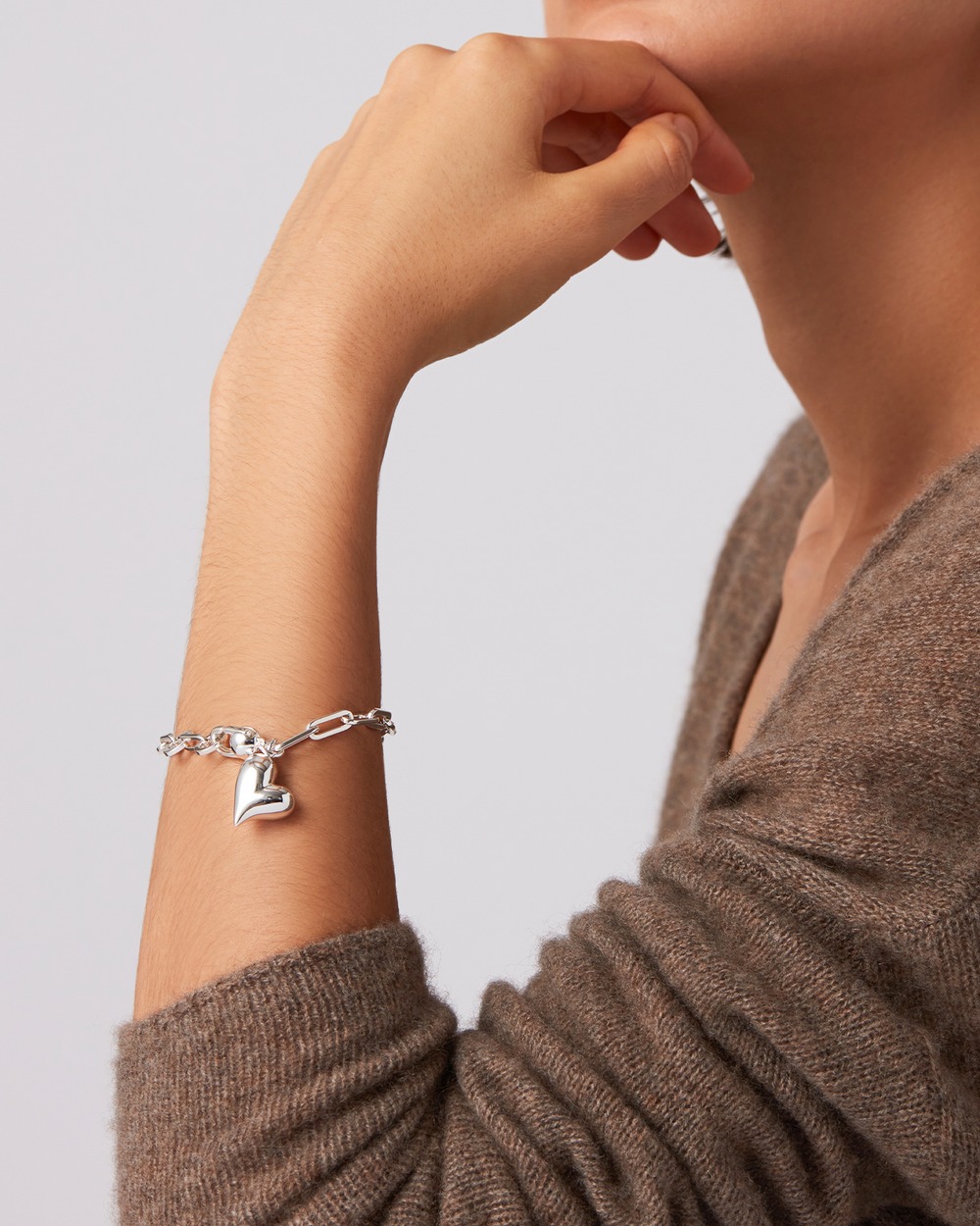 Puffy Heart Charm Bracelet