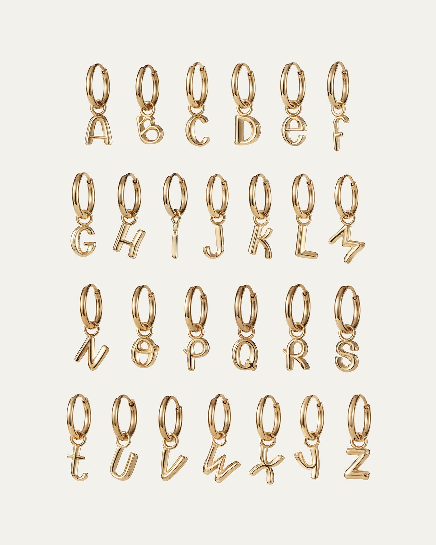 Single Monogram Huggie Earring - F