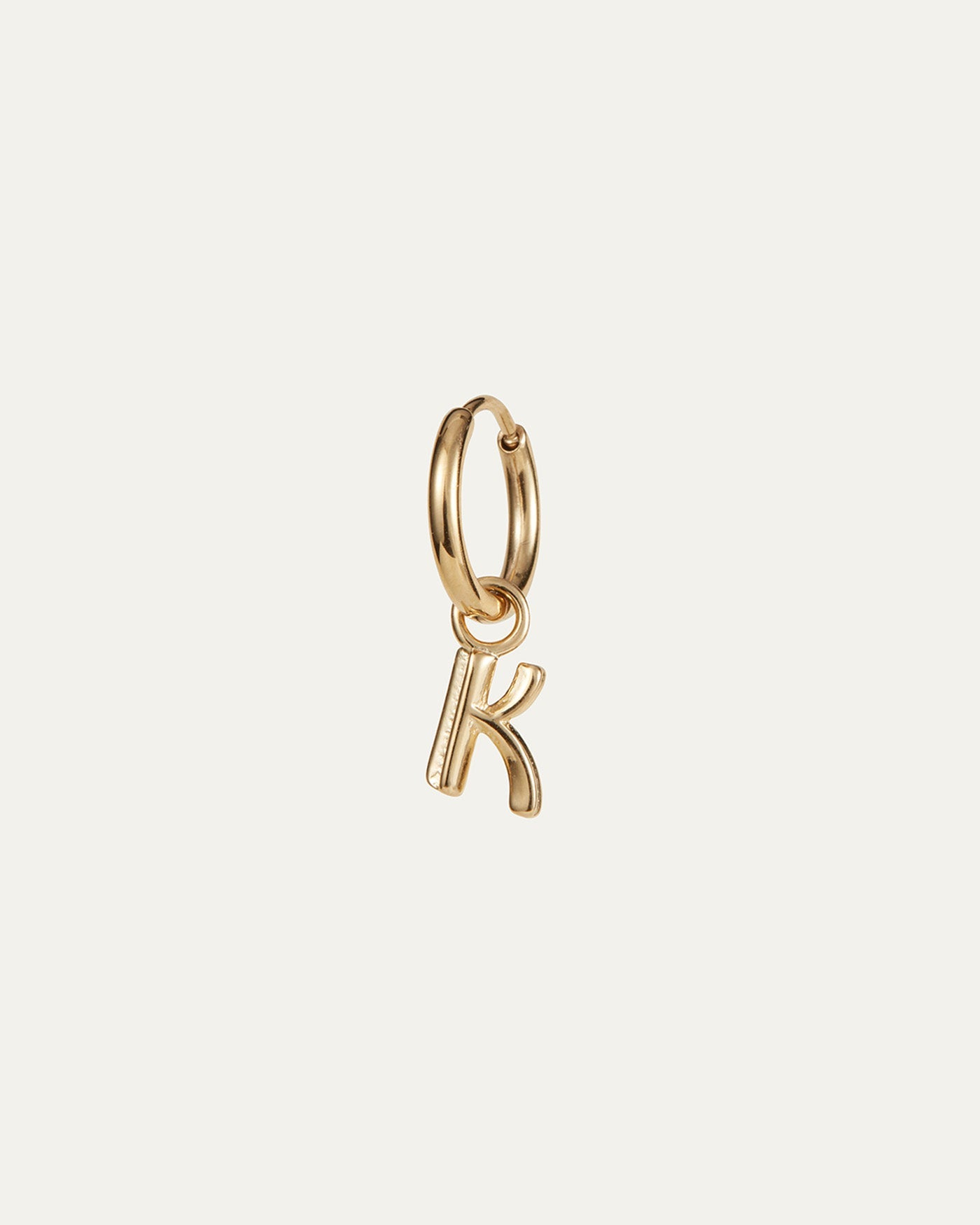 Single Monogram Huggie Earring - K