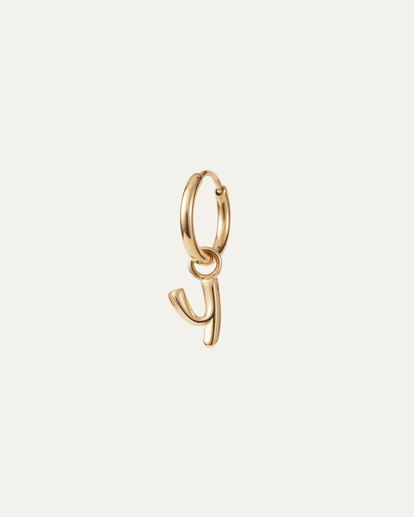Single Monogram Huggie Earring - Y