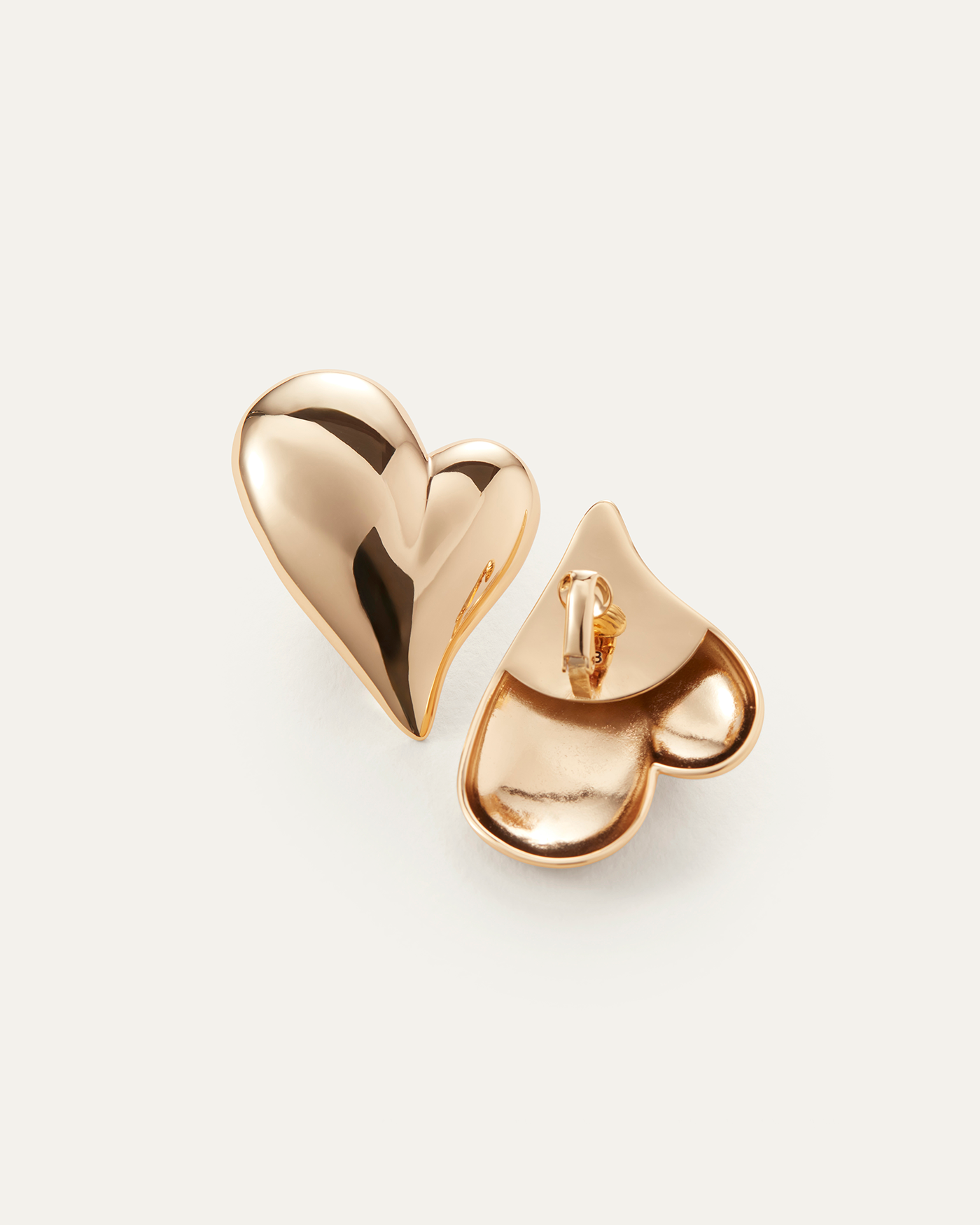 Mega Art Heart Button Clip On Earrings