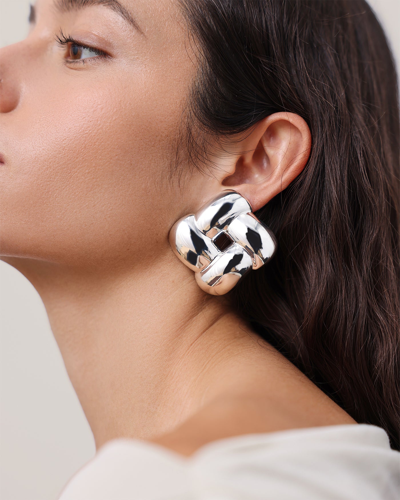 Mega Woven Square Earrings