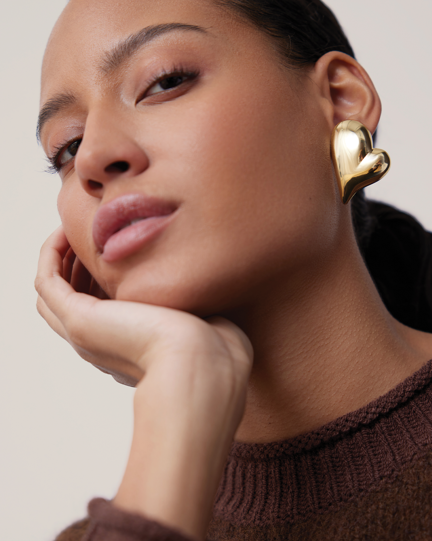 Mega Art Heart Button Earrings