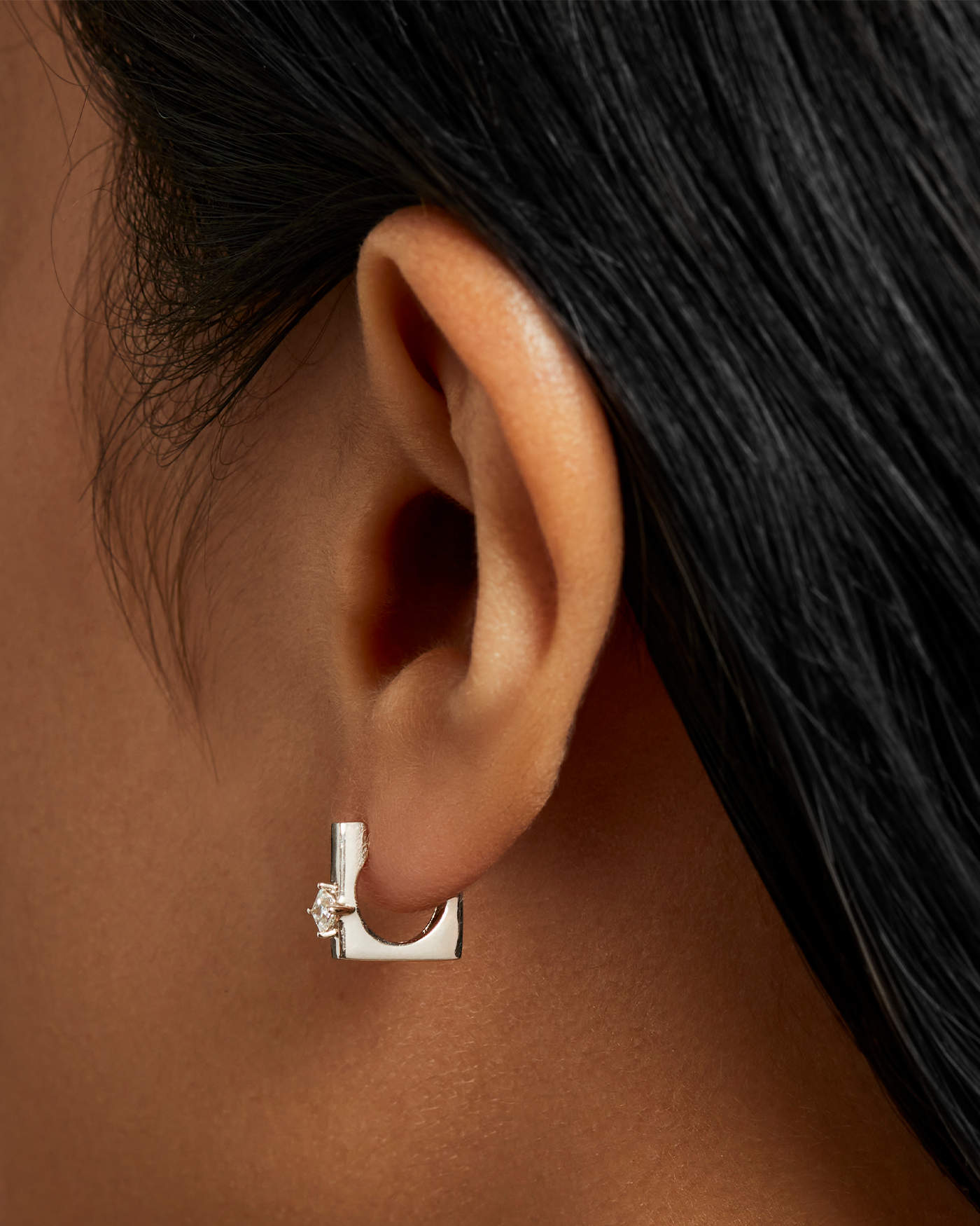 10K White Gold Lab Grown Diamond Huggie Earrings - 0.22 CTW