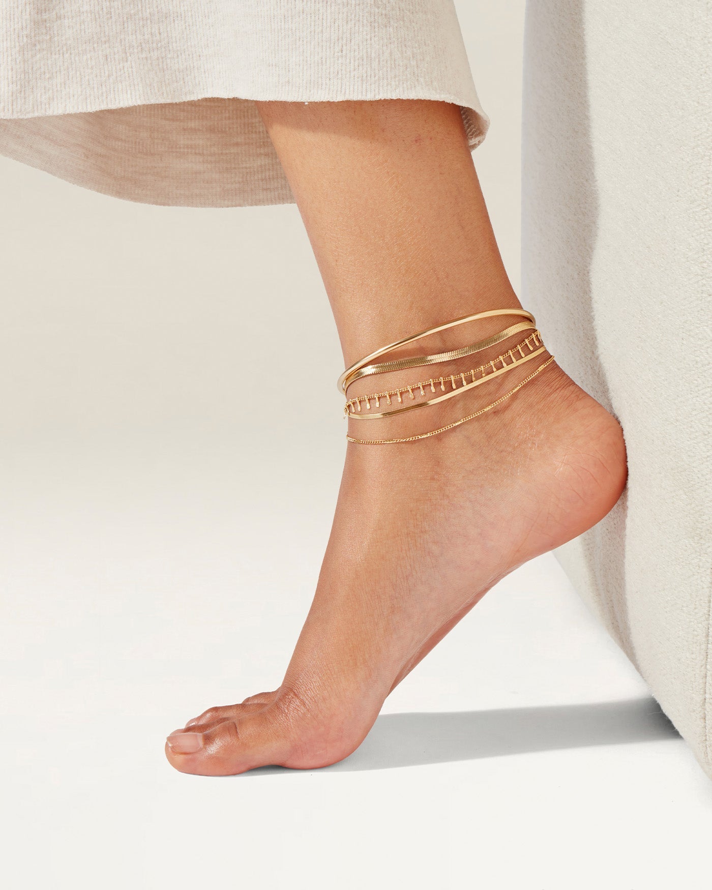 The Statement Anklet Stack