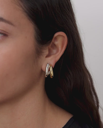 Florence Earrings - Two-Tone | Best Selling Double Hoop Earrings